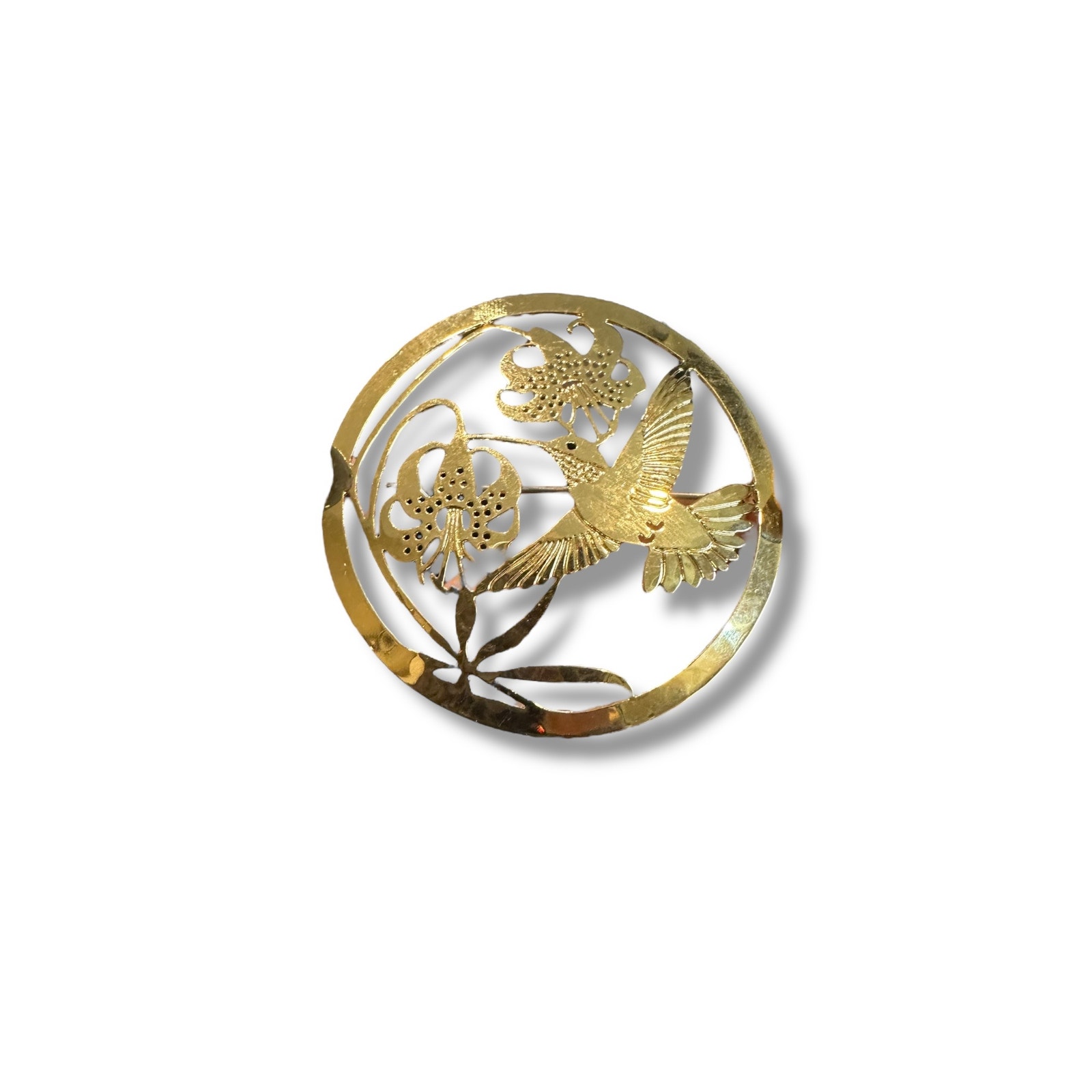 Wild Bryde Goldtone Hummingbird Brooch Pin